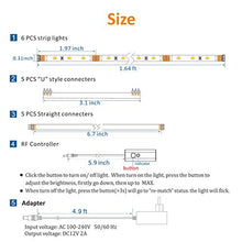Load image into Gallery viewer, WOBANE Under Cabinet LED lighting kit, 6 PCS LED Strip lights with Remote Control Dimmer and Adapter, Dimmable for Kitchen Cabinet,Counter,Shelf,TV Back,Showcase 2700K Warm White, Bright, Timing 9.8ft
