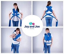 Load image into Gallery viewer, Baby Wrap Sling Organic Stretchy Premium Carrier | UK/EU Safety Tested | Made in UK by Joy and Joe | Suitable from Birth to 16Kg | with Hat, Bag and Full Colour Instruction (Black)