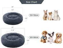 Load image into Gallery viewer, YOJOGEE Calming Donut Dog Bed for Medium Small Dogs Cats, Fluffy Anti Anxiety Dog Beds Washable Puppy Bed Non-Slip Plush Cuddler Warming Round Faux Fur Pet Bed