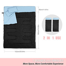 Load image into Gallery viewer, Aeike Warm Double Sleeping Bag 86"x60" Double Thermal Thick Sleeping Bag 2 Person with 2 Pillows for Outdoor Camping Hiking Thick Sleeping Bag for Winter and Spring