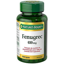 Load image into Gallery viewer, Nature's Bounty Fenugreek Supplement, 610Mg, 100 Capsules, Multi-colored