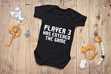 Load image into Gallery viewer, Reality Glitch Player 3 Has Entered The Game Short Sleeve Gaming Black Baby grow or Vest for Baby Boy or Girl (0-3 Months, Black)