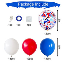 Load image into Gallery viewer, 50PCS Red White Blue Balloons,Latex Confetti Balloons for Queen's Platinum Jubilee Party Union Jack Celebration Graduation Anniversary Men Women Birthday Party,Baby Shower,Wedding Decorations