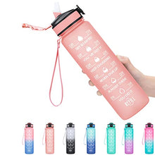 Load image into Gallery viewer, MEITAGIE 1 litre Motivational Fitness Sport Water Bottle with Straw & Time Maker, Leak-proof, BPA-free, Tritan, Toxin Free Plastic Drink Bottle Design for Girls, Boy, Cycling, School & Office