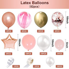 Load image into Gallery viewer, Rose Gold Balloon Arch Kit, 82pcs Pink Rose Gold Balloon Garland Arch Kit, Metallic Gold Latex Balloons Confetti Balloon for Birthday Wedding Party Decorations