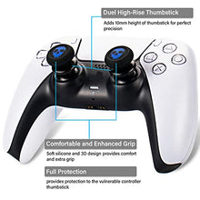 Load image into Gallery viewer, Playrealm FPS Thumbstick Extender & Printing Rubber Silicone Grip Cover 2 Sets for PS5 Dualsenese & PS4 Controller (Ghost Blued)