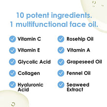 Load image into Gallery viewer, BeBarefaced Vitamin C & E Face Oil Face Serum Moisturiser - Face Care Facial Oil Vitamin E Oil Skincare with Hyaluronic Acid, Rosehip Oil and Grapeseed Oil - Anti Aging Skin Brightening Collagen Serum
