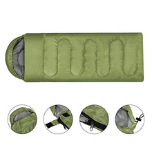 Load image into Gallery viewer, Yaheetech Sleeping Bags with Hoods for Adults Camping/Travel/Hiking/Backpacking, 3 Season Warm Lightweight Compression Sack Envelope/Rectangular Sleeping Bags for Single Person, Green