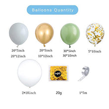Load image into Gallery viewer, GIHOO 127PCS Olive Green Balloon Garland Arch Kit White Gold Confetti Balloons Retro Green Balloon and Gold Metallic Chrome Latex Balloons Set for Wedding Birthday Balloons Baby Shower Decorations