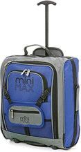 Load image into Gallery viewer, MiniMAX Childrens/Kids Luggage Carry On Trolley Suitcase with Backpack and Pouch for Your Favourite Doll/Action Figure/Bear(Blue)