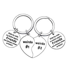 Load image into Gallery viewer, 2PCs Weirdo 1 and Weirdo 2 Keyring Friendship Gifts Best Friends Gifts for 2 Keychain Set Gifts for Friends Long Distance Gifts BFF Jewellery (2PCs Weirdo #1#2 Style1)
