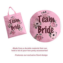 Load image into Gallery viewer, Blue Planet Fancy Dress Hen Party Bags - Pack of 12 Team Bride Floral Rose Gold Tote Bags & 1 Bride to Be (12 Team Bride & 1 Bride to Be)