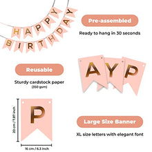 Load image into Gallery viewer, Rose Gold Birthday Decorations | Happy Birthday Banners With Heart Star Foil Confetti Balloons| Giant Champagne Foil Balloons | Birthday Decoration For Girls With Tissue Paper Pompoms