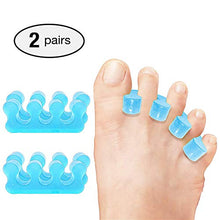 Load image into Gallery viewer, 2 Pair Gel Toe Stretcher and Toe Separator for Relaxing Toes, Bunion Relief, Hammer Toe and more for Women and Men, Quickly Alleviating Pain After Yoga and Sports Activities