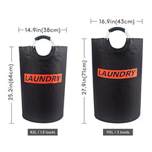 Load image into Gallery viewer, Lifewit 115L Extra Large Laundry Hamper Collapsible Clothes Basket Durable Oxford Fabric Portable Folding Washing Bin, 43cm × 71cm, Black