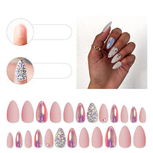 Load image into Gallery viewer, Press on Nails False Nails Fake Nails 24 Pcs Stiletto False Nails 3D Diamond Fake Nail Tip with Hologram False Nails