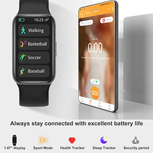 Load image into Gallery viewer, Fitness Tracker with Heart Rate, Sleep Tracking, Blood Pressure and Blood Oxygen SpO2, 1.47" Touch Screen Activity Tracking IP68 Waterproof Smart Watch for Women Men