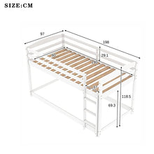 Load image into Gallery viewer, Bunk bed 3ft single bed frame with ladder, wooden kids bed frame for chlidern teenager dormitory school - 90X190cm (White)