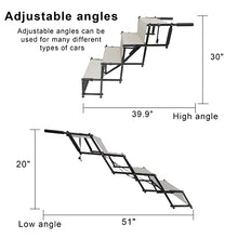 Load image into Gallery viewer, YEP HHO 4 Steps Upgraded dog ramps for large dogs car, Lightweight Non-Slip Folding Portable Dog Stairs with Waterproof Surface, Great for Cars Trucks SUVs (New Gray)