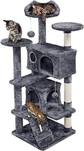 Load image into Gallery viewer, Yaheetech 138.5cm Cat Tree Tower Scratching Posts Multilevel Cat Climbing House with Condos & Ladder Cat Activity Centre for Indoor Cats, Dark Grey
