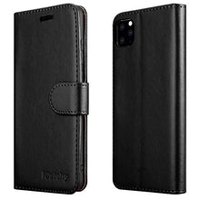 Load image into Gallery viewer, iCatchy For iPhone 11 Case Leather Wallet Book Flip Folio Stand View Cover compatible with iPhone 11 (6.1") Phone Case (Black)
