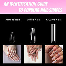 Load image into Gallery viewer, Fake Nails Tips Acrylic Nail Art Full Cover Almond False Nails Long Almond Stiletto False Nail Clear Press on Nail Extension Kit for Women Girls