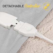 Load image into Gallery viewer, MONHOUSE Heated Throw - Electric Blanket - Digital Controller - Timer up to 9 hours, 9 Heat Settings, Auto Shutoff - Machine Washable - Single 130X160cm - Silver Shearling