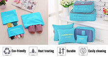 Load image into Gallery viewer, Vicloon Travel Organiser Packing Bags,6 PCS Travel Packing Cubes Set for Clothes Travel Luggage Organizers Storage Bags (Light Blue)