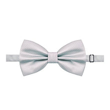 Load image into Gallery viewer, Mens Solid Color Bow ties Polyester Pre Tied Wedding Bow Tie, Silver(Size: One Size)