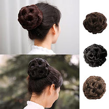 Load image into Gallery viewer, MEIRIYFA Scrunchy Scrunchie Hair Bun Updo Hairpiece Synthetic Hair Bun Extension with Claw Accessories for Women Wedding Daily Party (Black)