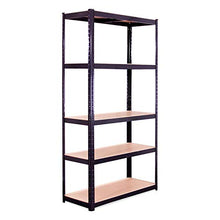 Load image into Gallery viewer, G-Rack Garage Shelving Units - 5 Tier Metal Storage Shelves - Black Utility Rack for Shed, Workshop, Office Warehouse - 180cm x 90cm x 40cm, 875KG Capacity (175KG Per Shelf Unit) - 5 Year Warranty