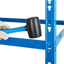 Load image into Gallery viewer, BiGDUG 3x Bay Garage Shelving Heavy Duty Steel Shed Storage Shelving Kit, 179cm x 90 cm, 200kg capacity Per Shelf With Free Mallet Blue Workshop Factory (179 x 90 x 45)