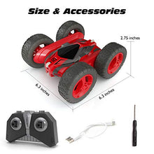 Load image into Gallery viewer, Tecnock Stunt RC Car for Kids, 2.4Ghz Double Sided Flips 360° Rotating Remote Control Car with Rechargeable Battery for 40 Min Play, Great Gifts for Boys and Girls (Red)