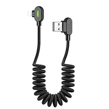 Load image into Gallery viewer, phone Charger cable,Lighting Coiled Cable 90 degrees,Spring Right Angle Charging Cable & Data For Car or Travel, Compatible with phone 12 11 X XR/IOS, can be extended from 0.3m to 1.8m