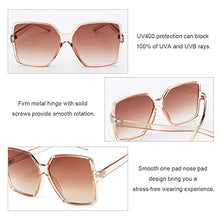Load image into Gallery viewer, Dollger Oversized Square Sunglasses for round faces for Women Big Large Wide Fashion Shades for Men 100% UV Protection Unisex Brown