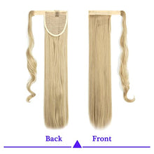 Load image into Gallery viewer, FXTYK Ponytail Hair pieces, Wrap Around Ponytail for Women Long Straight Pony Tails Hair Extension Synthetic Straight Hair Ponytails-Sandy Blonde Mix Bleach Blonde