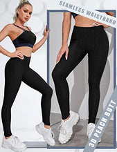 Load image into Gallery viewer, UMIPUBO Women High Waist Butt Scrunch Push Up Leggings Stretch Gym Workout Yoga Pants Honeycomb Scrunch/Ruched Butt Lift Elastic Sports Running Tights (Black, M)
