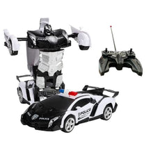 Load image into Gallery viewer, DocraShop Transforming Toys -2 in 1 Deformation Remote Control Car 360° Speed Drifting Transform Robot Car Toys for Kids Boys Girls Birthday Gifts (Police Car Black)