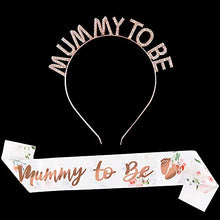 Load image into Gallery viewer, BETESSIN Mummy to Be Sash with Rhinestone Tiara Crown Headband Mum to Be for Baby Shower Party Decoration Party Gifts Accessories Decor Favour Party Supplies