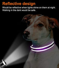 Load image into Gallery viewer, Joytale Reflective Dog Collar,Padded Breathable Soft Neoprene Nylon Pet Collar Adjustable for Large Dogs,L,Purple