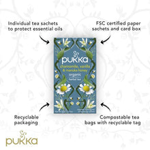 Load image into Gallery viewer, Pukka Herbs | Chamomile, Vanilla and Manuka Honey Organic Herbal Tea | Chamomile, Vanilla, Honey and Fennel | Perfect For Calming | 4 packs | 80 Sachets