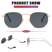 Load image into Gallery viewer, Polarized Sunglasses for Women Men Vintage Trendy Metal Frame Square Sunglasses UV400 Protection Gold Frame/Black Lens