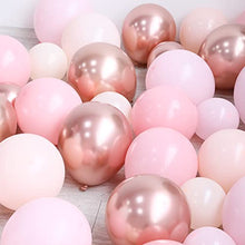 Load image into Gallery viewer, 186pcs Rose Gold Balloons Arch Garland Kit Pastel Pink Latex Balloon and Metallic Rose Gold Balloons for Bridal Shower Baby Shower Birthday Party Decoration