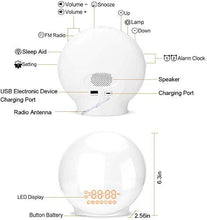 Load image into Gallery viewer, Sunrise Alarm Clocks, Wake Up Light with Sunrise/Sunset Simulation Dual Alarms Bedside Night Lamp Snooze Function FM Radio 7 Natural Sound 7 Colorful Atmosphere Lamp USB Phone Charging Port