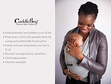 Load image into Gallery viewer, CuddleBug Baby Wrap Sling + Carrier - Newborns & Toddlers up to 36 lbs - Hands Free - Gentle, Stretch Fabric - Ideal for Baby Showers - One Size Fits All (Grey)