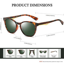 Load image into Gallery viewer, KANASTAL Ladies Sunglasses Vintage Polarised Sunglasses Women, Classic Retro Sun Glasses UV Protection - Green Lenses