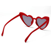 Load image into Gallery viewer, Milageto Heart Shaped Sunglasses Trendy Retro Style Sun Glasses Eyewear Streetwear - Red, 155x145x70mm