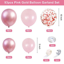 Load image into Gallery viewer, Balloon Arch Kit, GRESAHOM Metallic Red Pink Garland Kit, Birthday Decoration Metallic Rose Gold Confetti Balloons, Party Decoration Supplies Birthday Balloons for Girl Woman, Party,Graduation,Wedding
