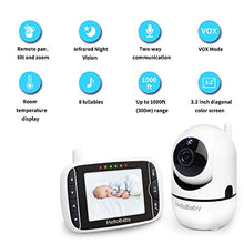 Load image into Gallery viewer, Baby Monitor,Hello Baby Monitor with Camera and Audio, 3.2'' LCD Screen,Rotate 355°horizontally and120°vertically,VOX Mode,Two-Way Audio, Night Vision,Temperature Monitoring, Lullabies