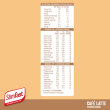 Load image into Gallery viewer, SlimFast Ready To Drink Shake, Tasty, Balanced Shake with Vitamins and Minerals, No Sugar, Cafe Latte Flavour, 6 x 325 ml Multipack